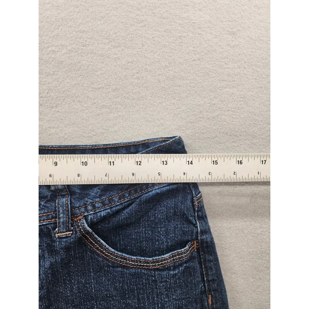 St Johns Bay Womens Size 4 Dark Wash Denim‎ Bermuda Shorts Stretch Jean Shorts